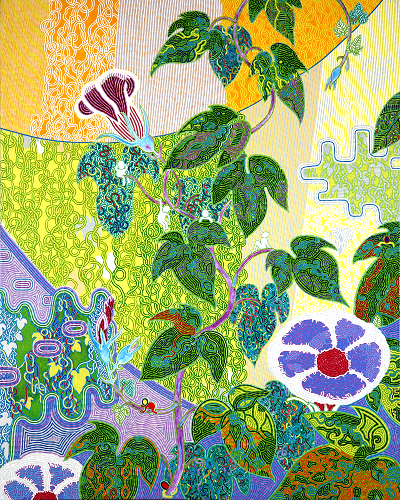 View larger image.Oil Painting 18 canvas painting Morning glories Nature Flowers World Peace by Japanese Artist Fumihiro Kato